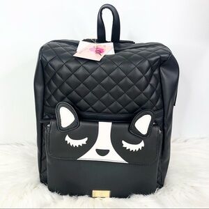 NEW Betsey Johnson Black Quilted Backpack & Crossbody Clutch